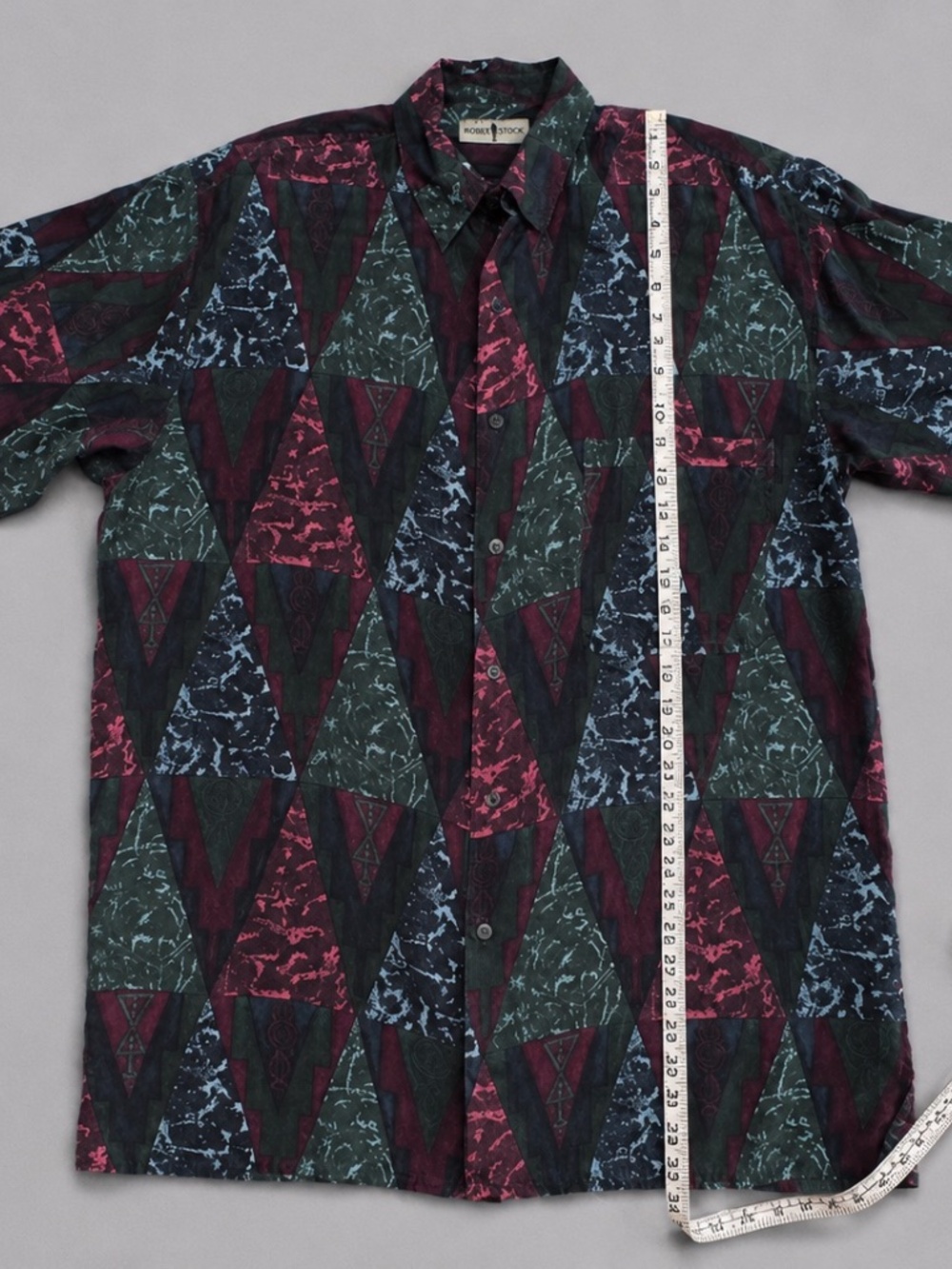 100% Silk Vintage "Robert Stock" Button Down Shirt Size Large - Picture 4 of 6